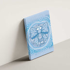 Aussie Nurse Canvas Wall Art Blue Stethoscope Coquette Bow Aboriginal Dot Art