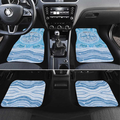 Aussie Nurse Personalised Car Mats Blue Stethoscope Coquette Bow Aboriginal Dot Art
