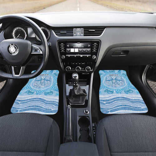 Aussie Nurse Personalised Car Mats Blue Stethoscope Coquette Bow Aboriginal Dot Art