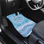 Aussie Nurse Personalised Car Mats Blue Stethoscope Coquette Bow Aboriginal Dot Art