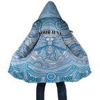 Aussie Nurse Personalised Cloak Blue Stethoscope Coquette Bow Aboriginal Dot Art
