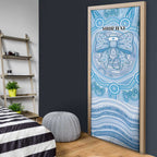Aussie Nurse Personalised Door Cover Blue Stethoscope Coquette Bow Aboriginal Dot Art