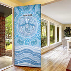 Aussie Nurse Personalised Door Cover Blue Stethoscope Coquette Bow Aboriginal Dot Art