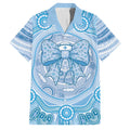 Aussie Nurse Personalised Family Matching Long Sleeve Bodycon Dress and Hawaiian Shirt Blue Stethoscope Coquette Bow Aboriginal Dot Art