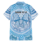 Aussie Nurse Personalised Family Matching Mermaid Dress and Hawaiian Shirt Blue Stethoscope Coquette Bow Aboriginal Dot Art