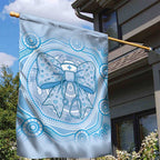 Aussie Nurse Garden Flag Blue Stethoscope Coquette Bow Aboriginal Dot Art