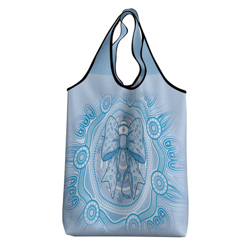 Aussie Nurse Grocery Bag Blue Stethoscope Coquette Bow Aboriginal Dot Art