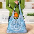 Aussie Nurse Grocery Bag Blue Stethoscope Coquette Bow Aboriginal Dot Art