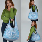 Aussie Nurse Grocery Bag Blue Stethoscope Coquette Bow Aboriginal Dot Art