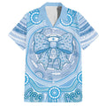 Aussie Nurse Personalised Hawaiian Shirt Blue Stethoscope Coquette Bow Aboriginal Dot Art