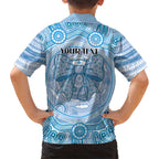 Aussie Nurse Personalised Hawaiian Shirt Blue Stethoscope Coquette Bow Aboriginal Dot Art