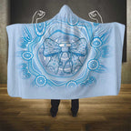 Aussie Nurse Hooded Blanket Blue Stethoscope Coquette Bow Aboriginal Dot Art