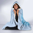 Aussie Nurse Hooded Blanket Blue Stethoscope Coquette Bow Aboriginal Dot Art