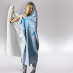 Aussie Nurse Hooded Blanket Blue Stethoscope Coquette Bow Aboriginal Dot Art