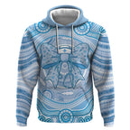 Aussie Nurse Personalised Hoodie Blue Stethoscope Coquette Bow Aboriginal Dot Art