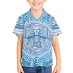 Aussie Nurse Personalised Kid Hawaiian Shirt Blue Stethoscope Coquette Bow Aboriginal Dot Art