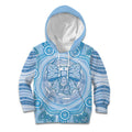 Aussie Nurse Personalised Kid Hoodie Blue Stethoscope Coquette Bow Aboriginal Dot Art