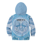 Aussie Nurse Personalised Kid Hoodie Blue Stethoscope Coquette Bow Aboriginal Dot Art