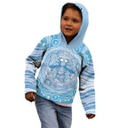 Aussie Nurse Personalised Kid Hoodie Blue Stethoscope Coquette Bow Aboriginal Dot Art