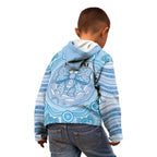 Aussie Nurse Personalised Kid Hoodie Blue Stethoscope Coquette Bow Aboriginal Dot Art