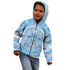 Aussie Nurse Personalised Kid Hoodie Blue Stethoscope Coquette Bow Aboriginal Dot Art