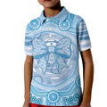 Aussie Nurse Personalised Kid Polo Shirt Blue Stethoscope Coquette Bow Aboriginal Dot Art