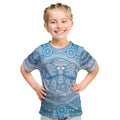 Aussie Nurse Personalised Kid T Shirt Blue Stethoscope Coquette Bow Aboriginal Dot Art
