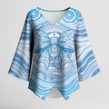 Aussie Nurse Personalised Kimono Sleeve Blouse Blue Stethoscope Coquette Bow Aboriginal Dot Art