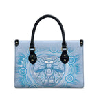 Aussie Nurse Leather Bag Blue Stethoscope Coquette Bow Aboriginal Dot Art