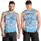 Aussie Nurse Personalised Men Tank Top Blue Stethoscope Coquette Bow Aboriginal Dot Art