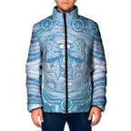 Aussie Nurse Personalised Padded Jacket Blue Stethoscope Coquette Bow Aboriginal Dot Art