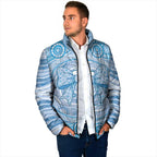 Aussie Nurse Personalised Padded Jacket Blue Stethoscope Coquette Bow Aboriginal Dot Art