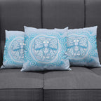 Aussie Nurse Pillow Cover Blue Stethoscope Coquette Bow Aboriginal Dot Art