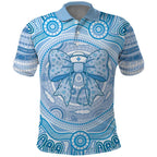 Aussie Nurse Personalised Polo Shirt Blue Stethoscope Coquette Bow Aboriginal Dot Art