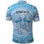 Aussie Nurse Personalised Polo Shirt Blue Stethoscope Coquette Bow Aboriginal Dot Art
