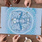 Aussie Nurse Puzzle Blue Stethoscope Coquette Bow Aboriginal Dot Art