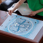 Aussie Nurse Puzzle Blue Stethoscope Coquette Bow Aboriginal Dot Art