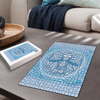 Aussie Nurse Puzzle Blue Stethoscope Coquette Bow Aboriginal Dot Art