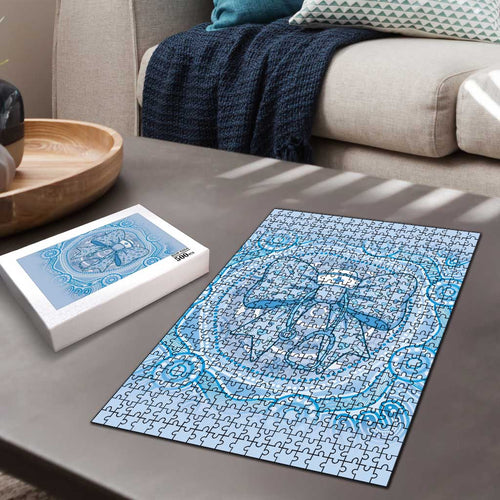 Aussie Nurse Puzzle Blue Stethoscope Coquette Bow Aboriginal Dot Art