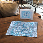 Aussie Nurse Puzzle Blue Stethoscope Coquette Bow Aboriginal Dot Art