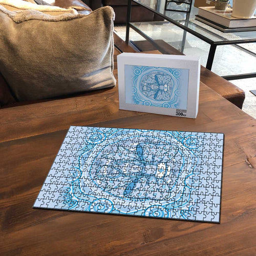 Aussie Nurse Puzzle Blue Stethoscope Coquette Bow Aboriginal Dot Art