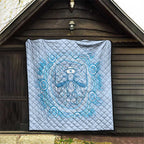 Aussie Nurse Quilt Blue Stethoscope Coquette Bow Aboriginal Dot Art