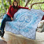 Aussie Nurse Quilt Blue Stethoscope Coquette Bow Aboriginal Dot Art