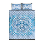 Aussie Nurse Quilt Bed Set Blue Stethoscope Coquette Bow Aboriginal Dot Art