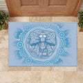 Aussie Nurse Rubber Doormat Blue Stethoscope Coquette Bow Aboriginal Dot Art