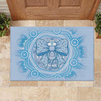 Aussie Nurse Rubber Doormat Blue Stethoscope Coquette Bow Aboriginal Dot Art