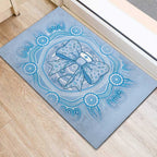 Aussie Nurse Rubber Doormat Blue Stethoscope Coquette Bow Aboriginal Dot Art