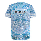 Aussie Nurse Personalised Rugby Jersey Blue Stethoscope Coquette Bow Aboriginal Dot Art