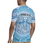 Aussie Nurse Personalised Rugby Jersey Blue Stethoscope Coquette Bow Aboriginal Dot Art