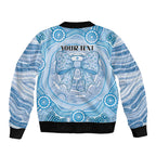 Aussie Nurse Personalised Sleeve Zip Bomber Jacket Blue Stethoscope Coquette Bow Aboriginal Dot Art